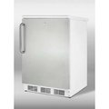 Summit Appliance Div. Summit-Freestanding Refrigerator-Freezer, Cycle Defrost, White, S/S Door, , Lock CT66LWSSTB